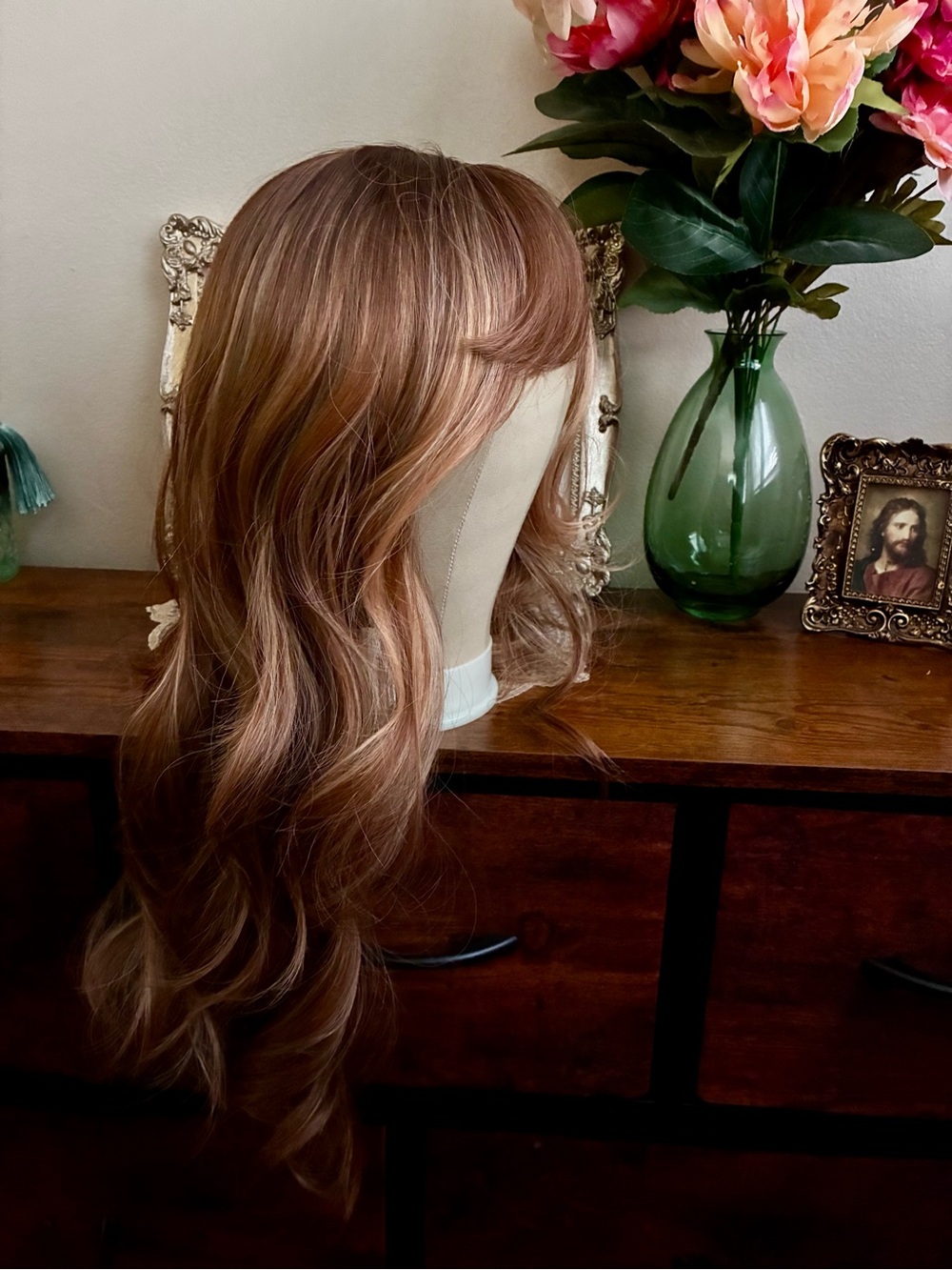 Amazon Long Wavy Women's Wig in Strawberry Blonde